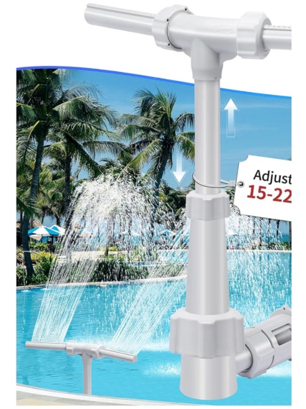 Light Gray Dual Spray Pool Fountain -